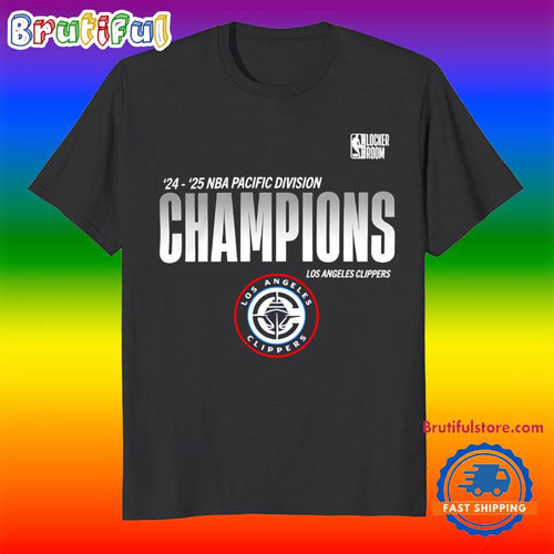 Los Angeles Clippers 2025 Pacific Division Champion Locker Room T Shirt