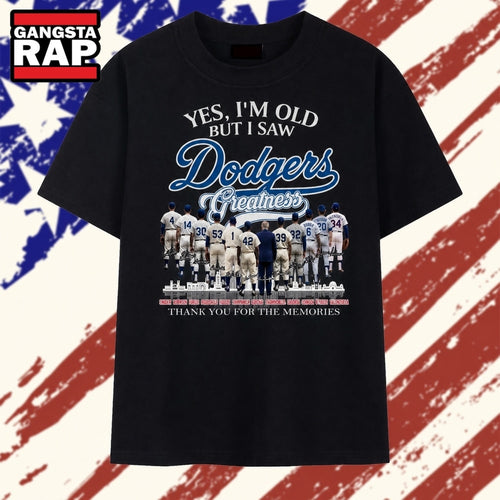 Los Angeles Dodgers Greatness Legends Signatures Vintage Graphic T Shirt