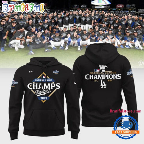 Los Angeles Dodgers National League Champions 2025 Black Hoodie Shirt