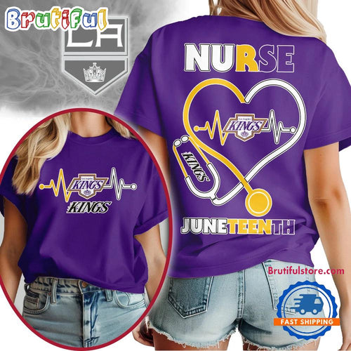 Los Angeles Kings NHL Nurse Appreciation Juneteenth Unisex 3D Shirt