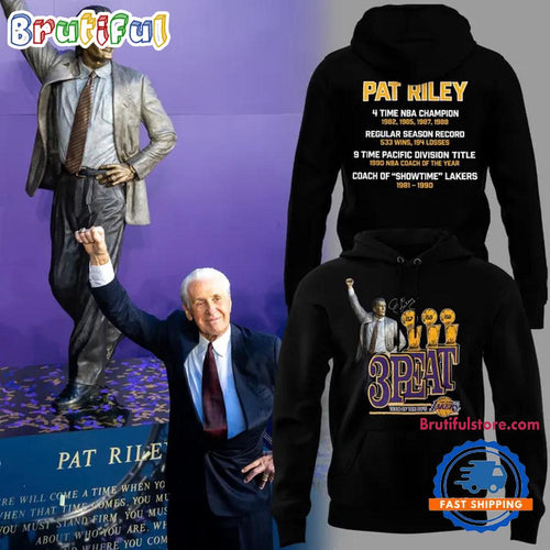 Los Angeles Lakers Basketball Honors Coach Pat Riley Black Hoodie T-Shirt