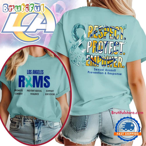 Los Angeles Rams 2026 NFL SA Prevention Month Unisex 3D T Shirt