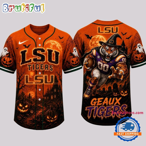 LSU Tigers NCAA Haunted Night Halloween Baseball Jersey Shirt