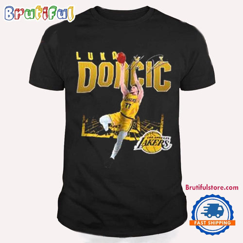 Luka Doncic Jump Shot Los Angeles Lakers Shattered T Shirt