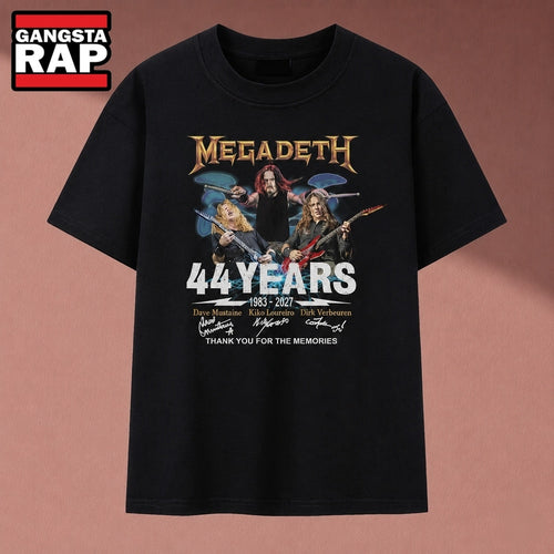 Megadeth 44 Years 1983 2027 Band Signatures Heavy Metal T Shirt, Music 2D Shirt