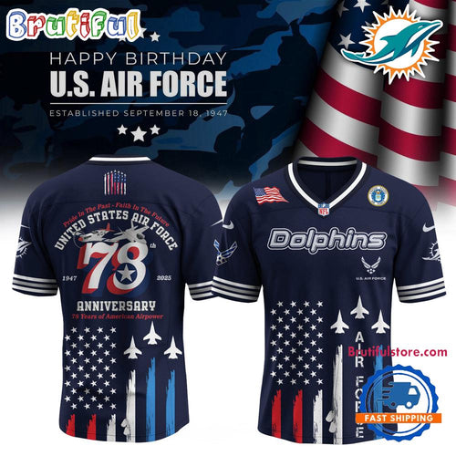 Miami Dolphins 2025 NFL US Air Force Birthday Football Jersey