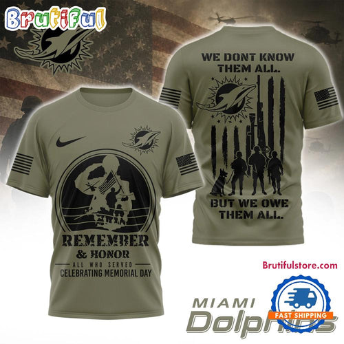 Miami Dolphins 2026 NFL Celebrating Memorial Day Limited 3D Shirt