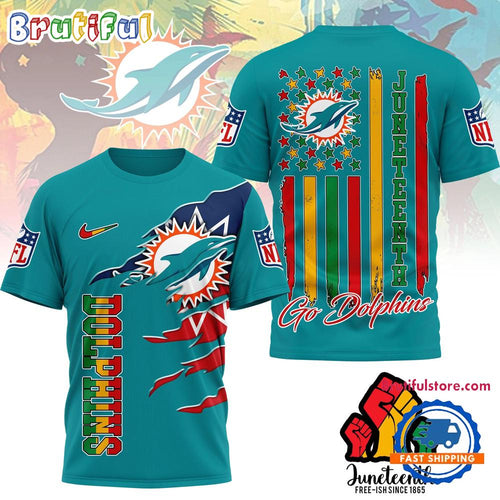 Miami Dolphins 2026 NFL Juneteenth Freedom Limited Edition 3D Shirt