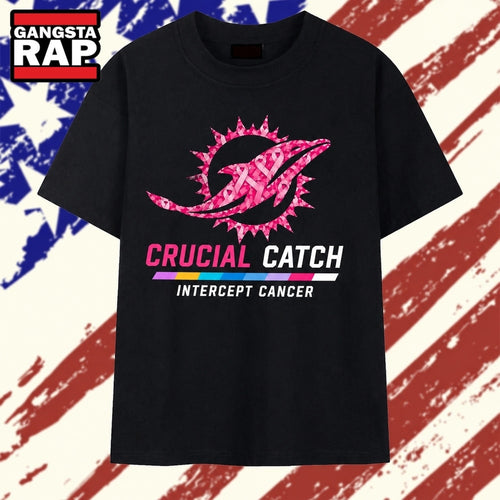 Miami Dolphins Crucial Catch Intercept Cancer T Shirt