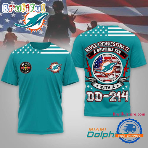 Miami Dolphins NFL DD-214 Alumni Limited Edition 3D Shirt