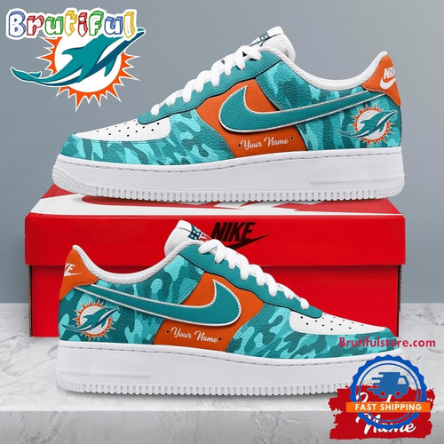 Miami Dolphins NFL End Zone Energy Custom Air Force 1 Shoes Sneaker