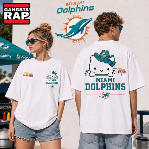 Miami Dolphins NFL Kitty Burger Game Day Unisex 3D Shirt, Football New Design Shirt
