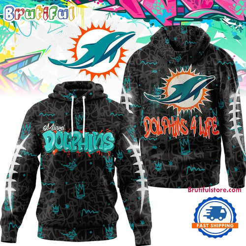 Miami Dolphins NFL Special Graffiti My Team 4 Life All Over Print Hoodie Shirt