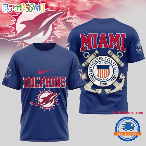 Miami Dolphins NFL United States Coast Guard Limited 3D Shirt