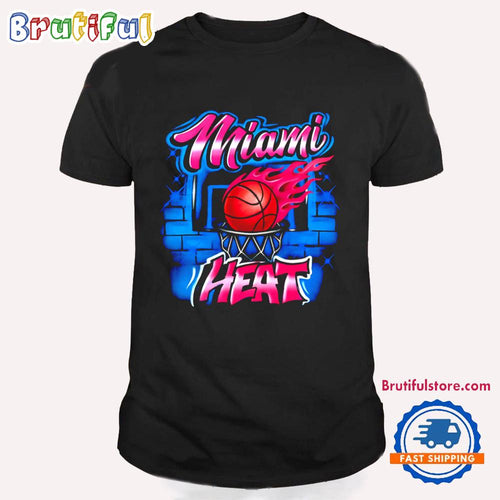 Miami Heat Vice City Basketball Nba 2025 Wall Painting T Shirt