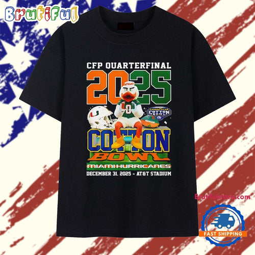 Miami Hurricanes 2025 CFP Cotton Bowl mascot T Shirt
