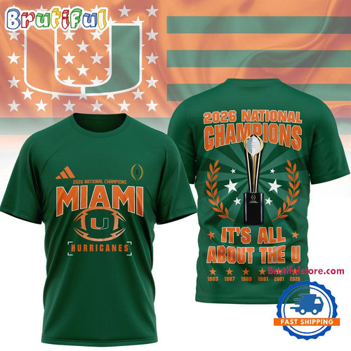 Miami Hurricanes NCAA 2026 CFP National Champions New Design T Shirt