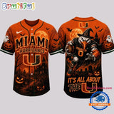 Miami Hurricanes NCAA Haunted Night Halloween Baseball Jersey Shirt