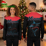 Miami Marlins Baseball Logo Black And Red Ugly Christmas Sweater