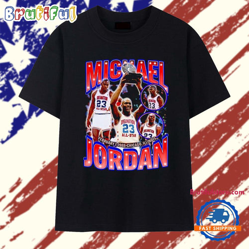 Michael Jordan holding trophy Dreamathon all star 23 Chicago 1988 T Shirt