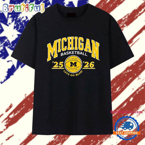 Michigan Basketball 2025-2026 let’s go Blue T Shirt