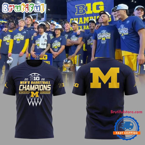 Michigan Wolverines 2026 Big Ten Men’s Basketball Regular Season Champions All Over Print Shirt