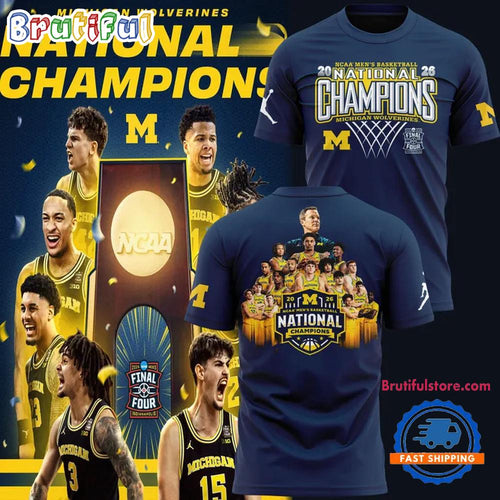 Michigan Wolverines 2026 NCAA Men’s Basketball National Champions All Team T Shirt
