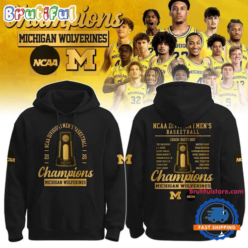 Michigan Wolverines 2026 NCAA Men’s Basketball National Champions Black Hoodie