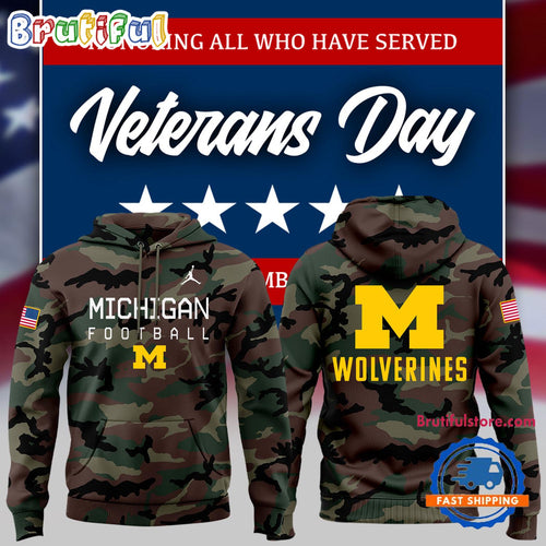 Michigan Wolverines Football Special 2024 Military Appreciation Hoodie