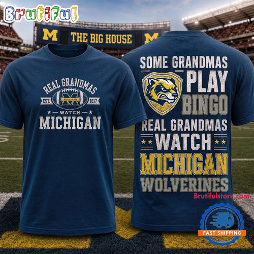 Michigan Wolverines NCAA Real Grandma Team Unisex 3D Shirt