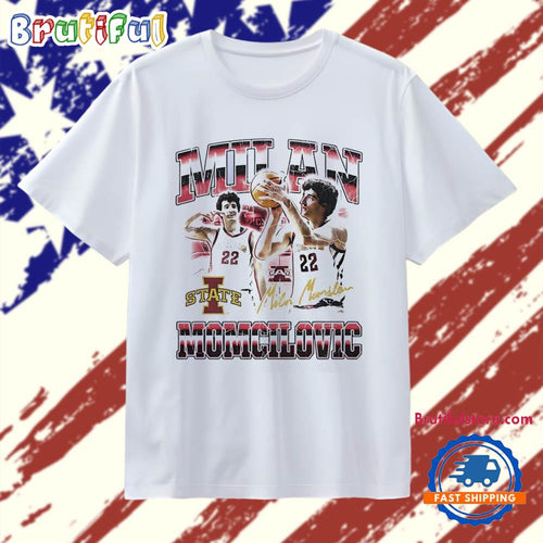 Milan Momcilovic 23 Iowa State Cyclones basketball siganture graphic T Shirt