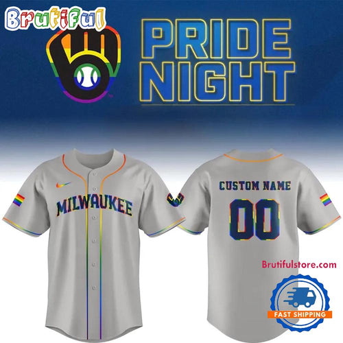 Milwaukee Brewers Pride Night Custom Name And Number Jersey Shirt