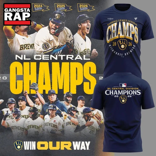 Milwaukee Brewers The FIRST 4 Peat in NL Central History 3D Shirt