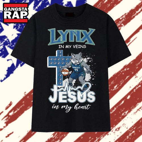 Minnesota Lynx In My Veins Jesus In My Heart T Shirt