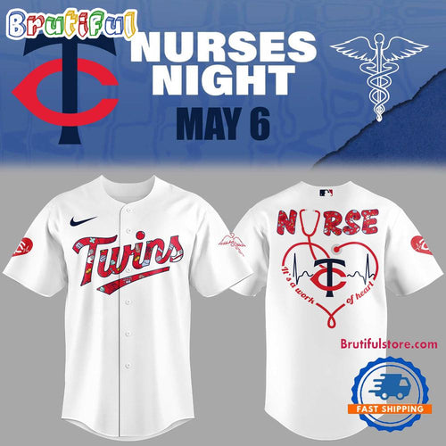 Minnesota Twins Baseball NURSES NIGHT 2025 White Jersey Shirt
