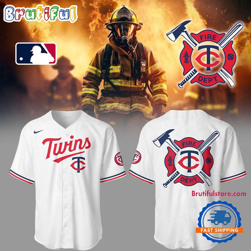 Minnesota Twins x Firefighter Appreciation Night White Baseball Jersey