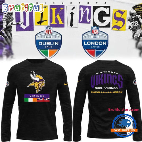 Minnesota Vikings 2025 Dublin and London Vikings Long Sleeve Shirt