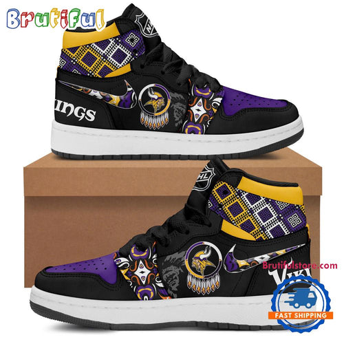 Minnesota Vikings 2025 Native American Heritage Month Air Jordan 1 Hightop Shoes