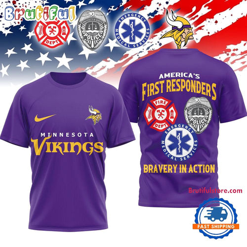 Minnesota Vikings 2026 NFL First Responders Limited 3D Shirt