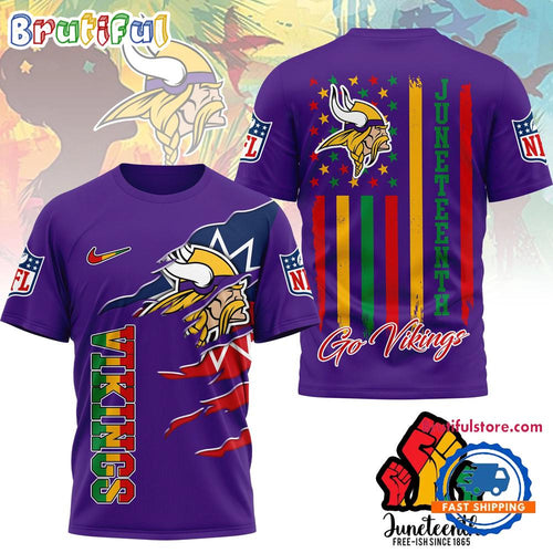 Minnesota Vikings 2026 NFL Juneteenth Freedom Limited Edition 3D Shirt