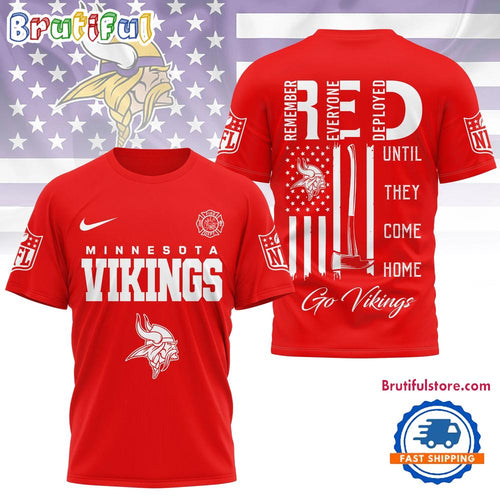Minnesota Vikings 2026 NFL Red Friday Firefighter Limited Edition 3D Shirt