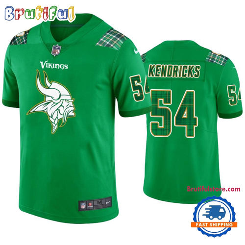Minnesota Vikings #54 Eric Kendricks Jersey St. Patricks Day Kelly Green Lucky Football Jersey