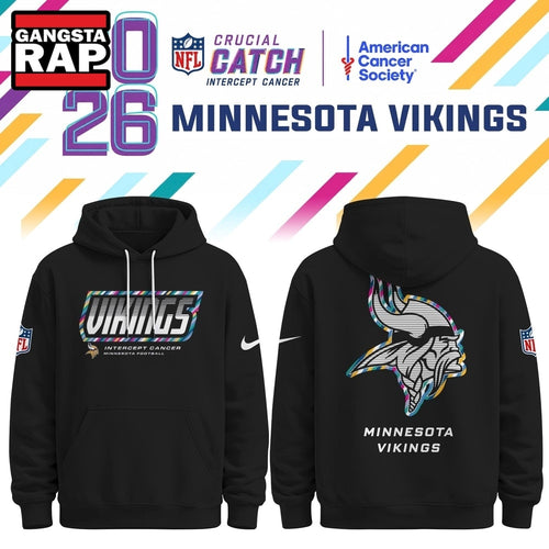 Minnesota Vikings NFL Crucial Catch 2026 Limited Edition Black Hoodie Shirt, Football New Design Shirt