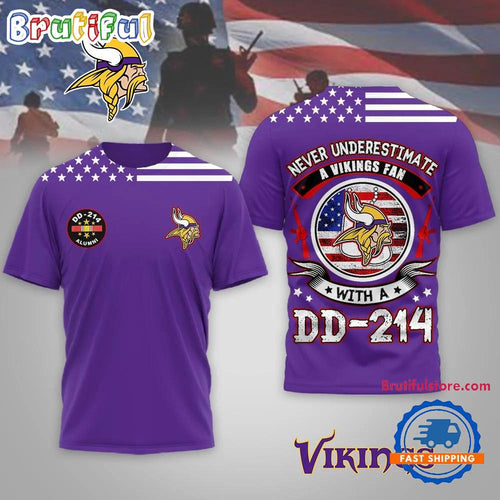 Minnesota Vikings NFL DD-214 Alumni Limited Edition 3D Shirt