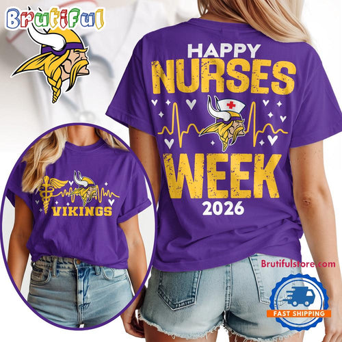Minnesota Vikings NFL Nurse Week 2026 All Over Print Unisex T Shirt