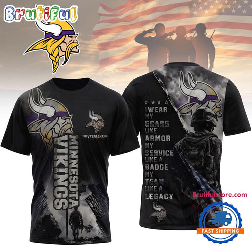 Minnesota Vikings NFL Veterans Legacy Team New Design 3D Shirt