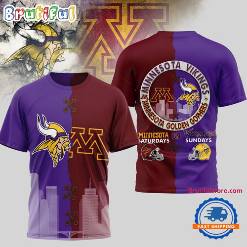 Minnesota Vikings NFL x Minnesota Golden Gophers NCAA Limited Edition 3D Shirt