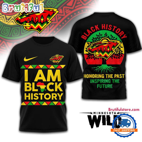 Minnesota Wild 2026 NHL Black History Limited Edition 3D Shirt Hoodie T-Shirt