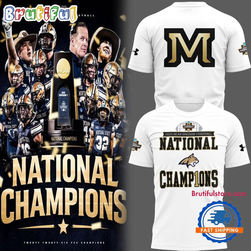 Montana State Bobcats Football 2025 NCAA Division National Champions White Shirt