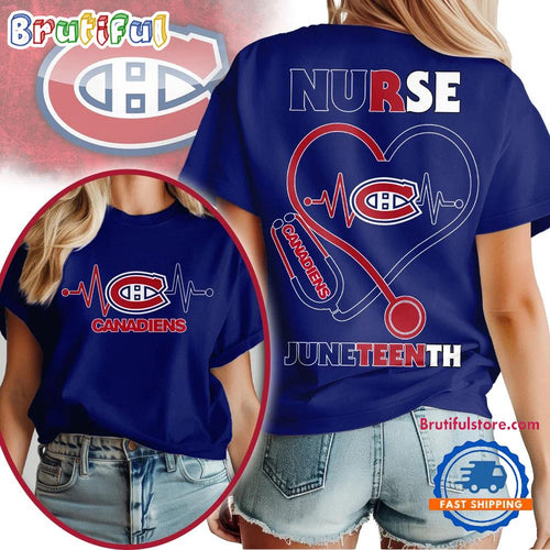 Montreal Canadiens NHL Nurse Appreciation Juneteenth Unisex 3D Shirt